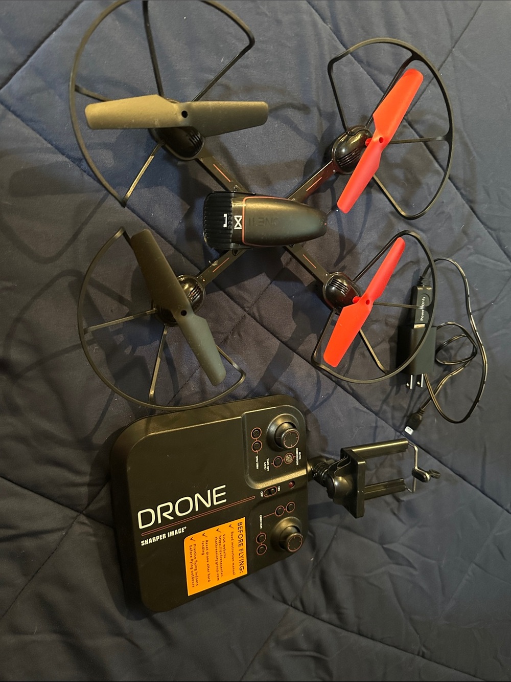 Sharper Image Black and Red Quadcopter Drone with Controller